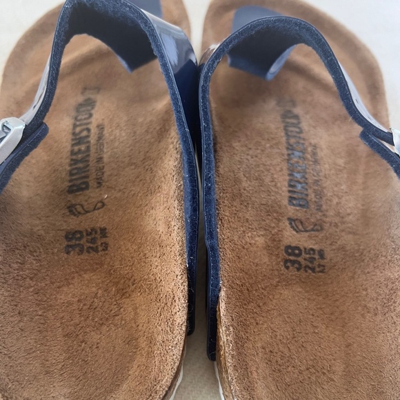 Birkenstock - Navy Blue Patent Thong Sandals (38) - Picture 5 of 5